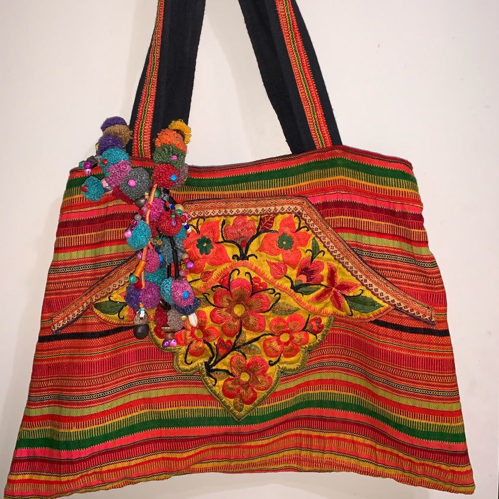 Wabags boho embroidered tote